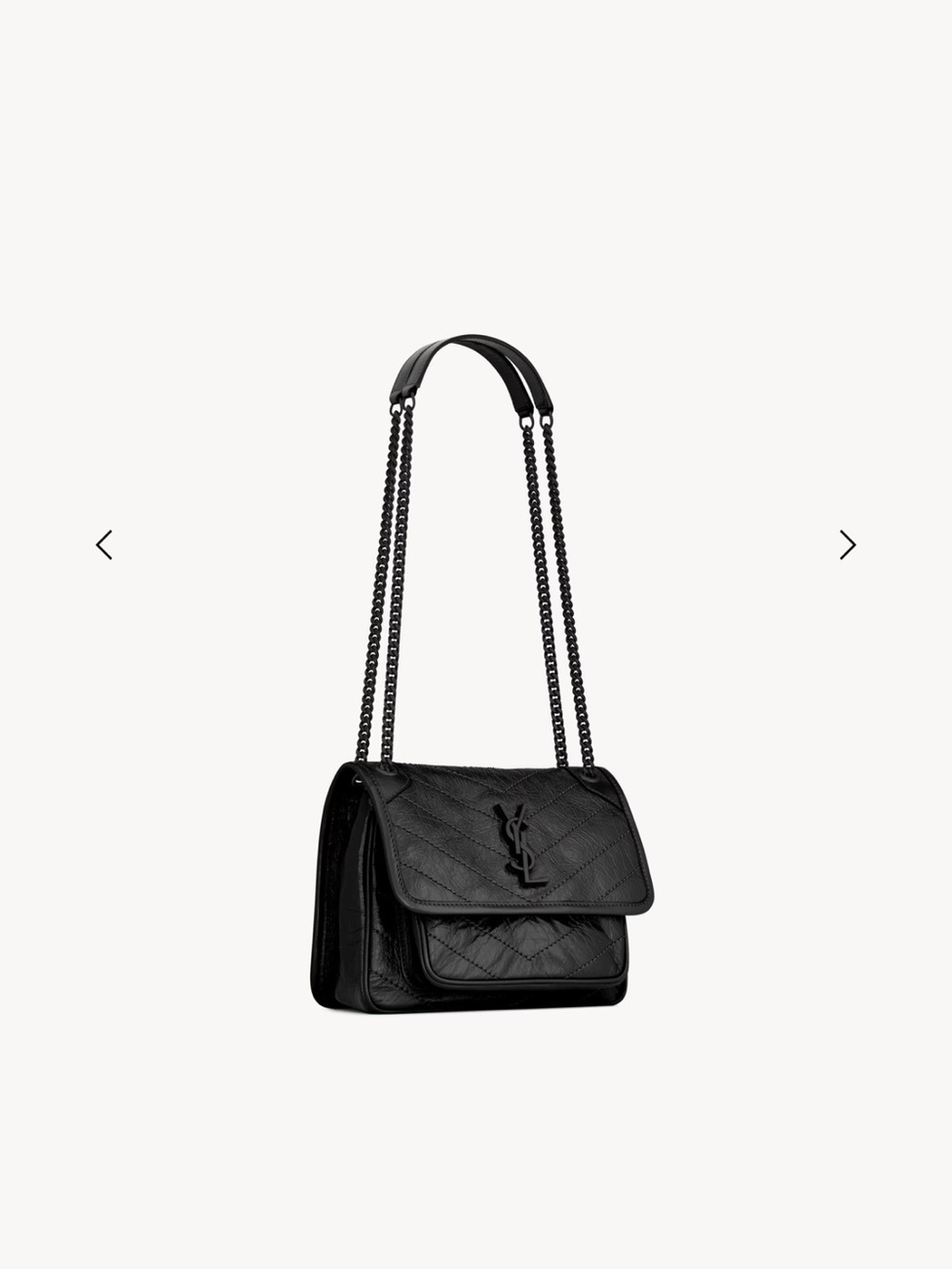 YSL Niki Baby in vintage leather - black